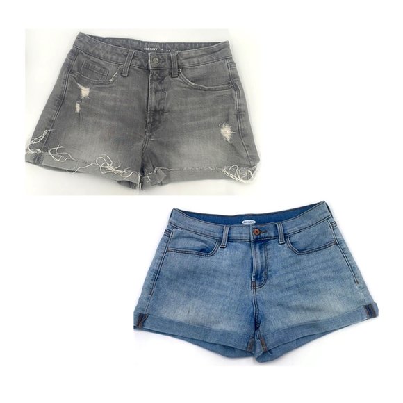 Old Navy Pants - OLD NAVY Denim Shorts, Set of 2, Gray Distressed, Blue Washed, Both Size 4